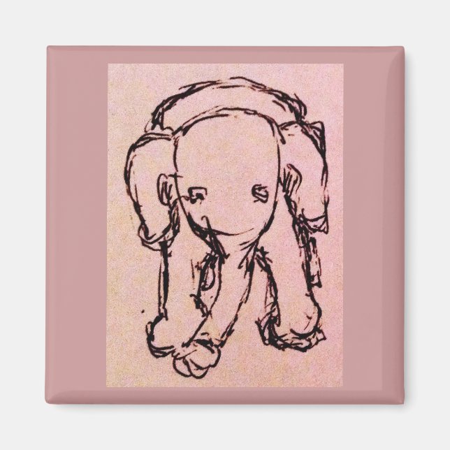 Imán Elefante rosa (Frente)