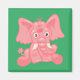 Imán Elefante rosa lindo