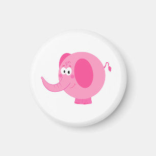 Imán Elefante rosa lindo