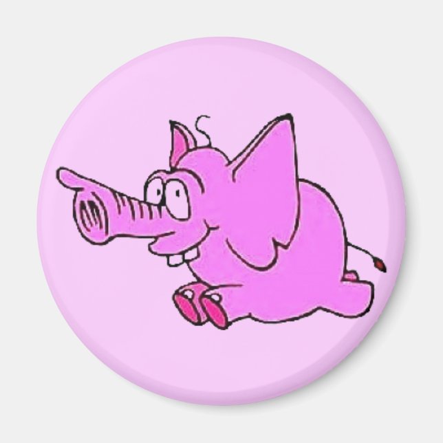 Imán "Elefante Rosa" Mimán Fridge de 3" (Frente)