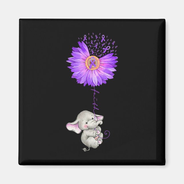 Imán Elefante Sostener Giro púrpura Fibromialgia Awaren (Frente)