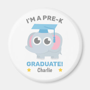 Imán Elefante, soy un graduado de Pre-K, personalizado 