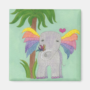 Imán Elefante y mariposa BFF