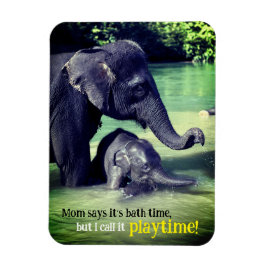 Imán Elefantes bañándose en el río