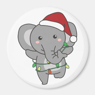 Imán Elefantes de animales de invierno de Navidades ele