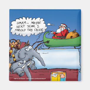 Imán Elefantes de Santas Personalizados navideñas diver