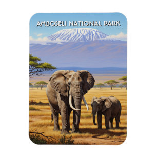 Imán Elefantes del Parque Nacional Amboseli de Kenia