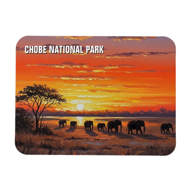 Imán Elefantes en el Parque Nacional Chobe Botsuana (Horizontal)
