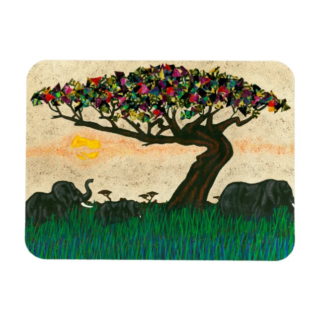 Imán Elefantes en los aviones de África (Horizontal)