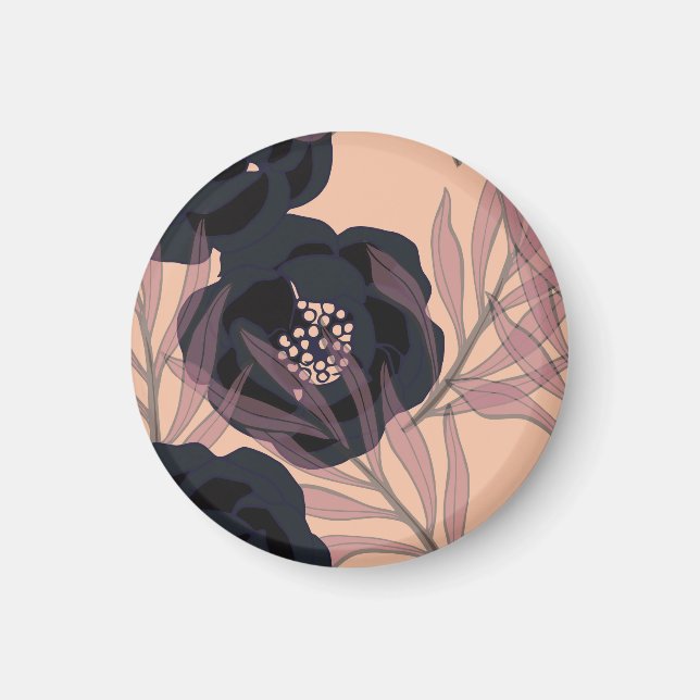 Imán Elegancia abstracta floral, fondo artístico. (Frente)