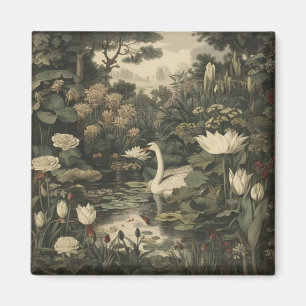 Imán Elegancia botánica - Cisne en el bosque