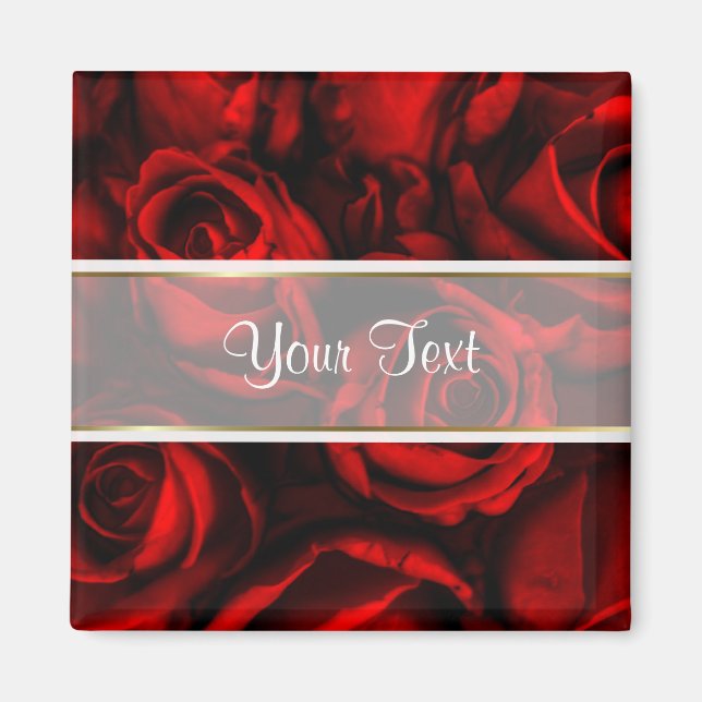 Imán Elegancia de Rosa Roja (Frente)