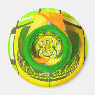 Imán Elegancia dorada: bello arte rosa amarillo african