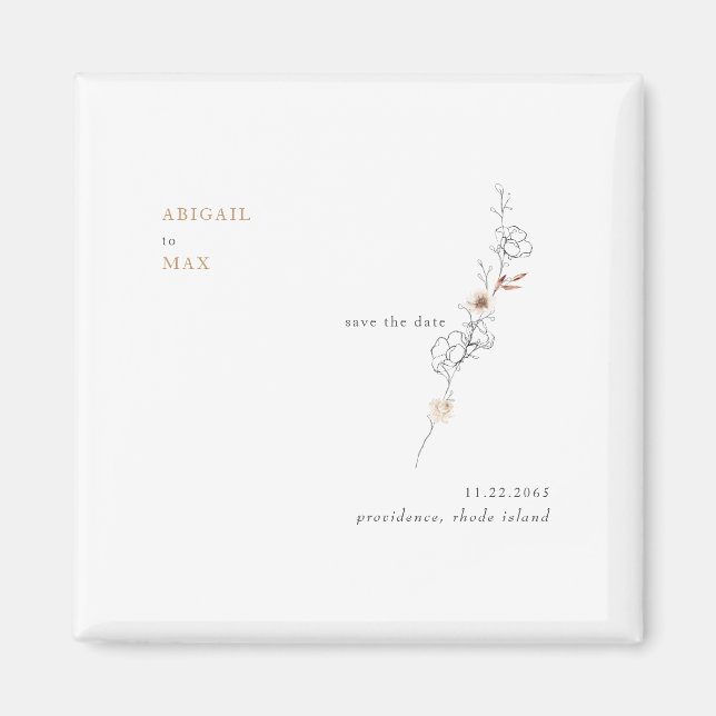 Imán Elegancia en la simplicidad Caramel Boda Guardar f (Frente)