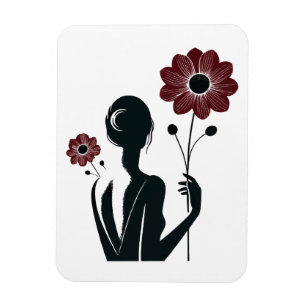 Imán Elegancia etérea - Mujer y flores