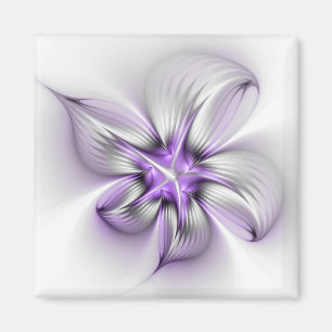 Imán Elegancia floral arte contemporáneo abstracto viol