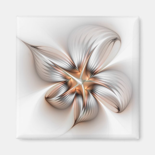 Imán Elegancia floral modernidad Resumen arte fractal (Frente)