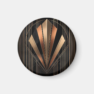 Imán Elegancia geométrica metálica Art Deco