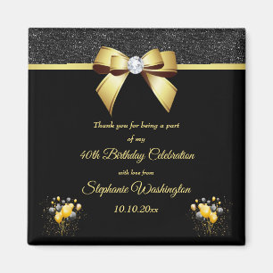 Imán Elegancia Glamorosa Cumpleaños Gracias Por Favor