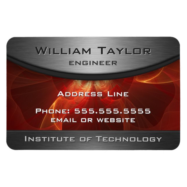 Imán Elegancia metálica roja (Horizontal)