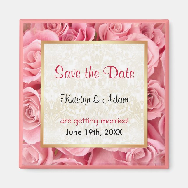 Imán Elegancia rosa rosa (Frente)