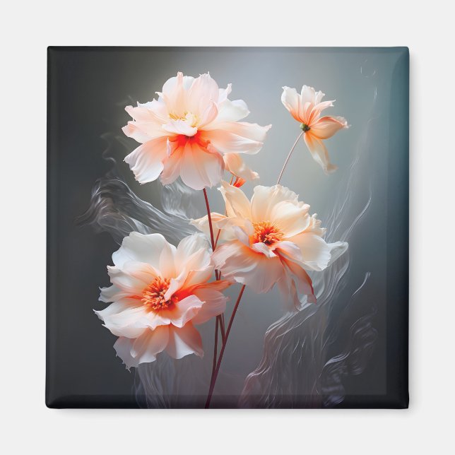 Imán Elegant Abstract Blush Flower Misty Flow (Frente)
