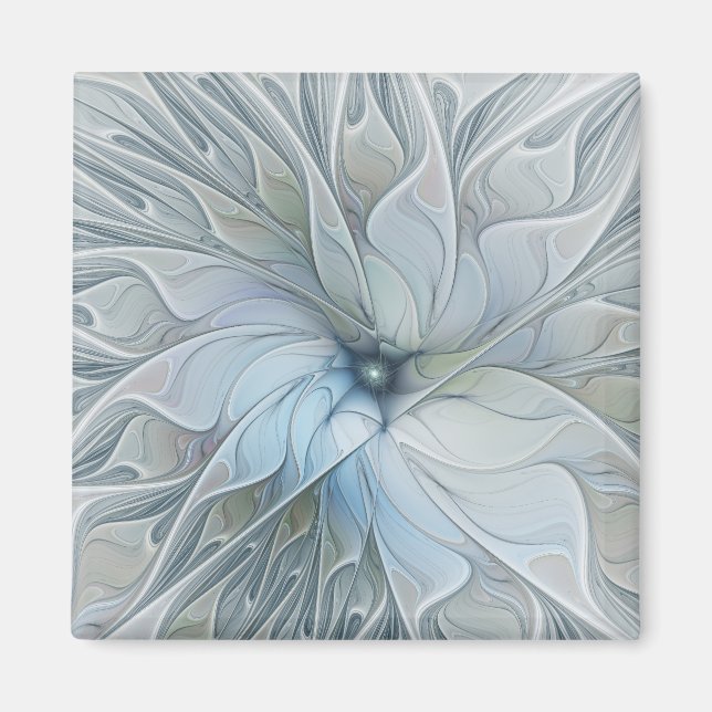 Imán Elegant Beauty Modern Abstract Fractal Art Flower (Frente)