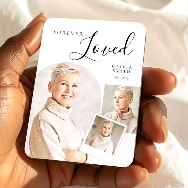 Imán Elegant Funeral Keepsake with Custom Photo Collage (Elegant Funeral Keepsake with Custom Photo Collage Magnet, Loss of Mother, Sympathy Gift)