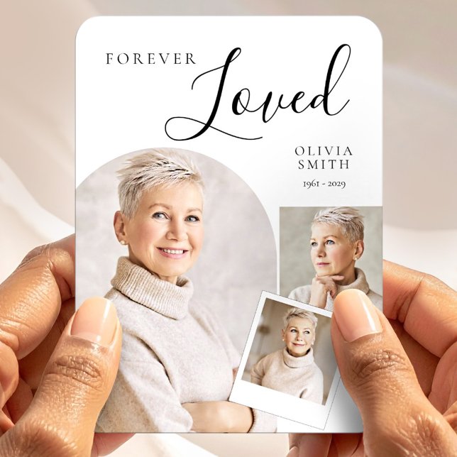 Imán Elegant Funeral Keepsake with Custom Photo Collage (Subido por el creador)