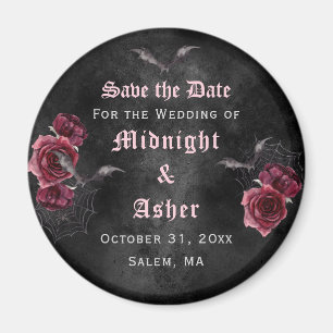 Imán Elegant Gothic Rose Save the Date Magnet