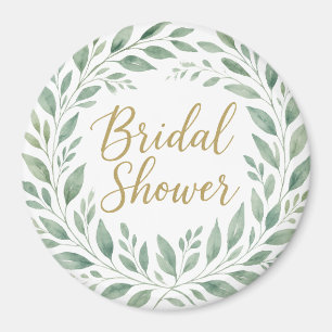 Imán Elegant Greenery Watercolor Boho Bridal Shower