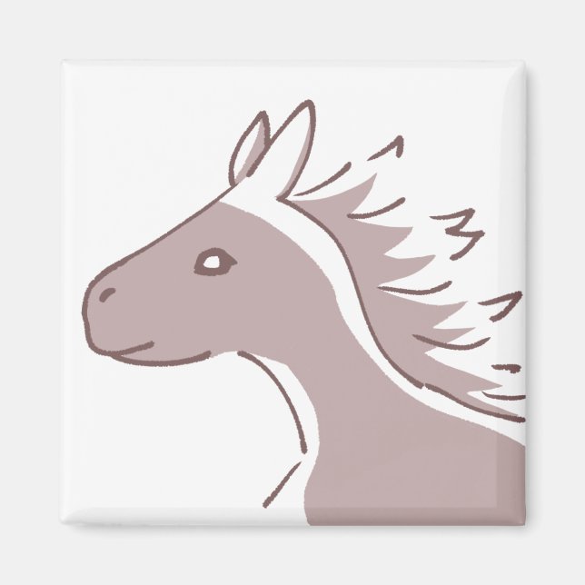 Imán Elegant Horse Magnet - Graceful Line Art マグネット (Frente)