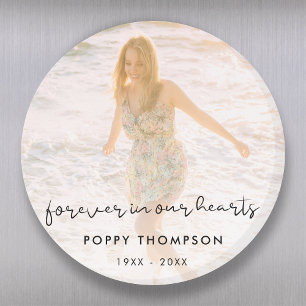 Imán Elegant Memorial Photo Chic Funeral Favor Tribute
