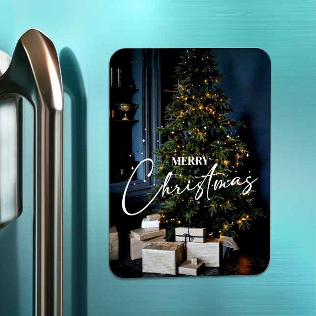 Imán Elegant Merry Christmas 2023 Modern Photo Holiday (Subido por el creador)