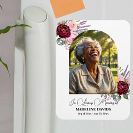 Imán Elegant Peonies Photo Funeral Keepsake 