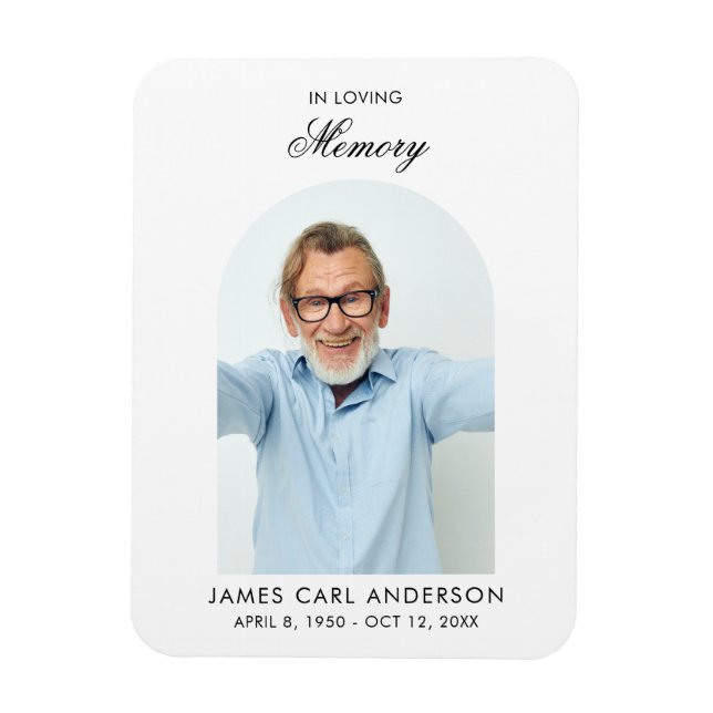 Imán Elegant Photo Memorial Keepsake Funeral (Vertical)