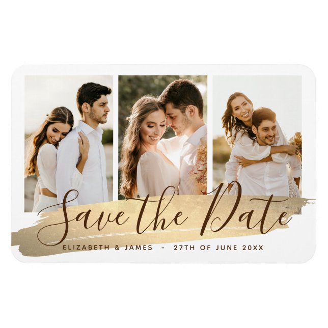 Imán Elegant Photo Save The Date Magnet Invitation (Horizontal)