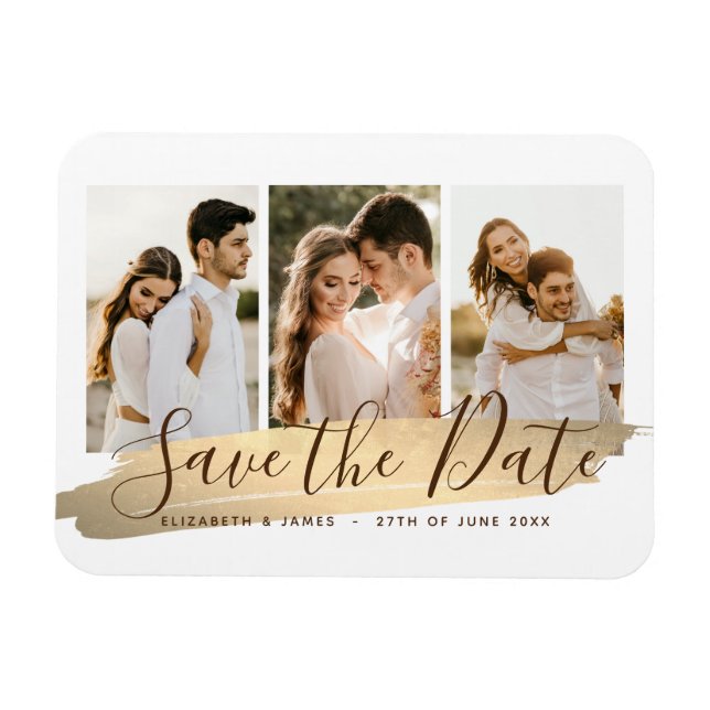 Imán Elegant Photo Save The Date Magnet Invitation (Horizontal)