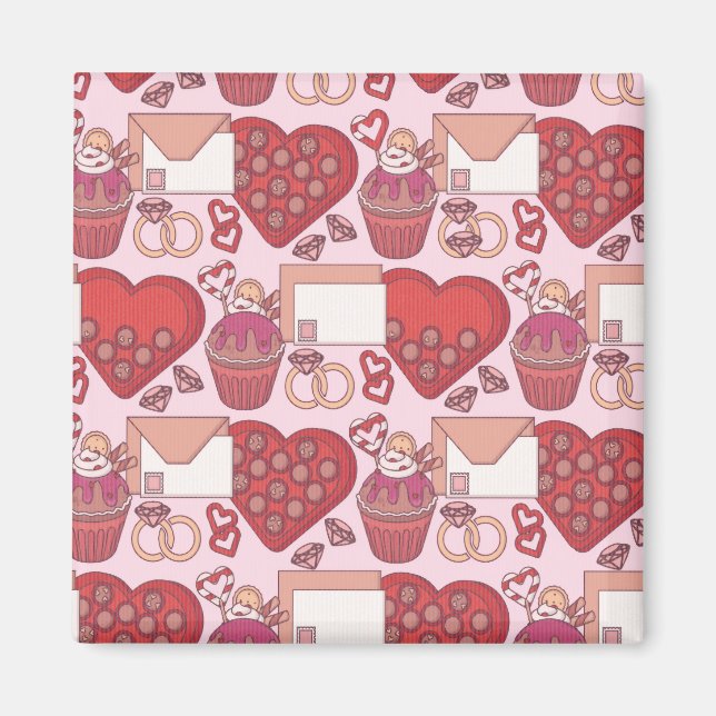 Imán Elegant Red Heart Love Theme Valentine’s Day Gift (Frente)