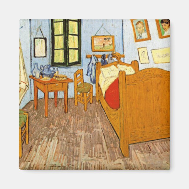 Imán Elegant Rustic Vincent Van Gogh - Bedroom at Arles (Frente)