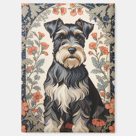 Imán Elegant Schnauzer William Morris Inspired Floral