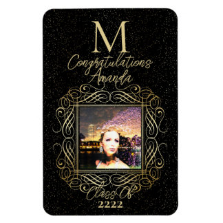 Imán Elegant Scroll + Gold Dots Congratulation Class of