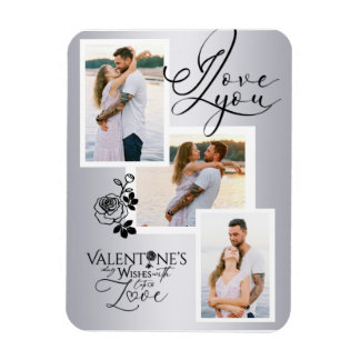 Imán Elegant Valentine’s Day Photo Collage