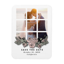 Imán Elegant Window with Image Wedding Save the Date