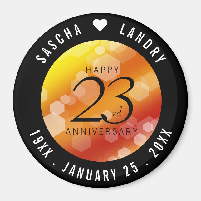 Imán Elegante 23° Aniversario del Boda Imperial Topaz (Frente)