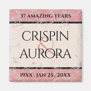 Imán Elegante 37° Aniversario del Boda de Alabastro