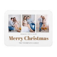 Elegante 3 fotos Familia Feliz Navidad