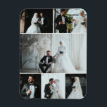 Imán Elegante 6 Collage Boda de fotos Keepsake<br><div class="desc">Muestra tus recuerdos bodas favoritos con este elegante imán de collage de 6 fotos. Personalizable completo, usted puede reemplazar fácilmente cada foto para crear un conservador o regalo único. Perfecto para favores de boda, regalos de agradecimiento, o un recordatorio intemporal de tu día especial. Características: - 6 marcadores de foto...</div>