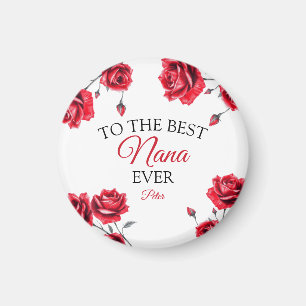 Imán Elegante abuela de rosas rojas