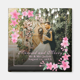 Imán Elegante acuarela 1 Navidades de fotografía Rubor